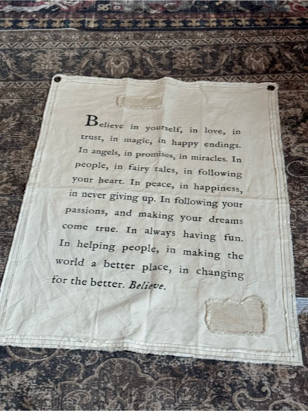 Sugarboo & Co. “Believe” 100% Cotton Inspirational Wall Hanging Banner